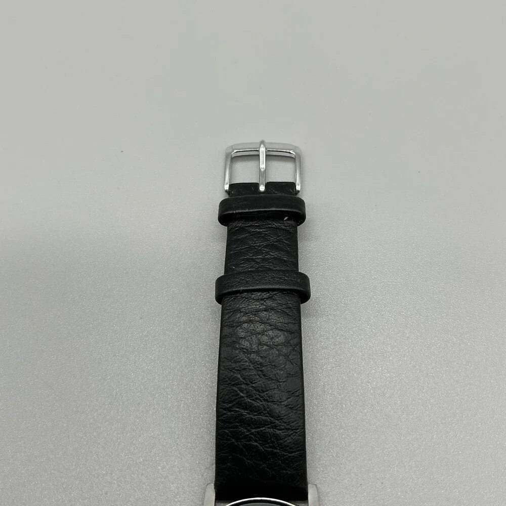 Skagen Womens Watch 33mm Black Dial Black Leather Minimalist Dress New Battery